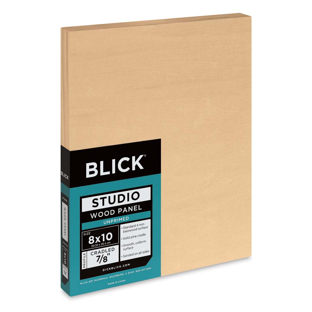 Open in modal - Blick Studio Artists' Wood Panel - Flat Cradle, 8" x 10", 7/8" Cradle