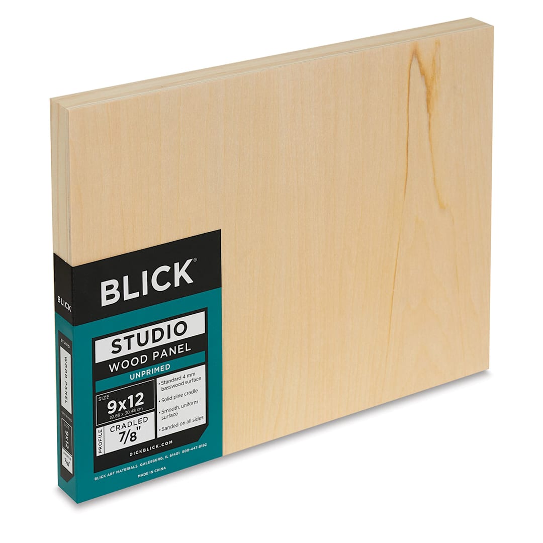 Open in modal - Blick Studio Artists' Wood Panel - Flat Cradle, 9" x 12", 7/8" Cradle