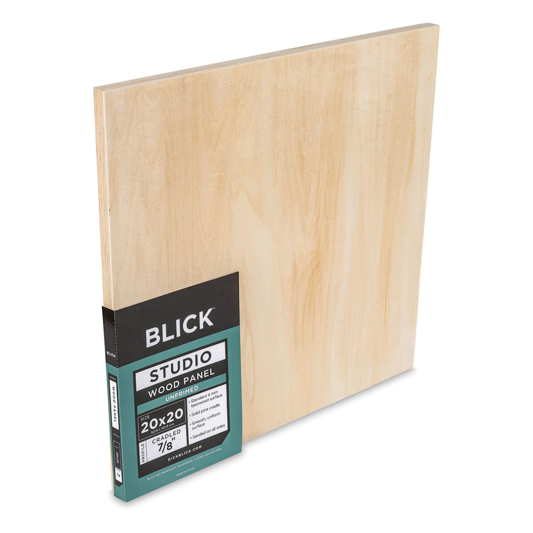 Open in modal - Blick Studio Artists' Wood Panel - Flat Cradle, 20" x 20", 7/8" Cradle