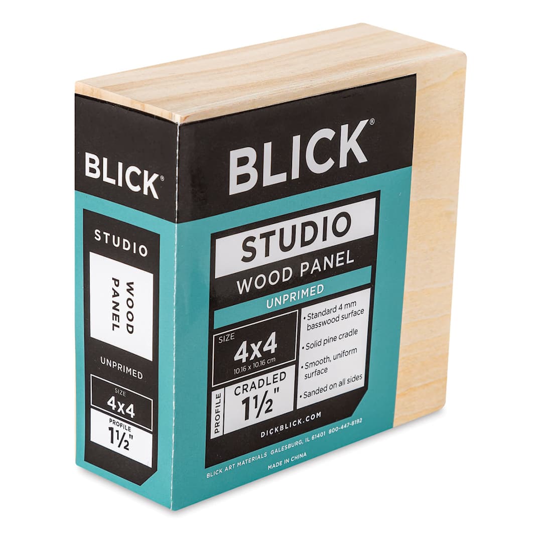 Open in modal - Blick Studio Artists' Wood Panel - Gallery Cradle, 4" x 4", 1-1/2" Cradle