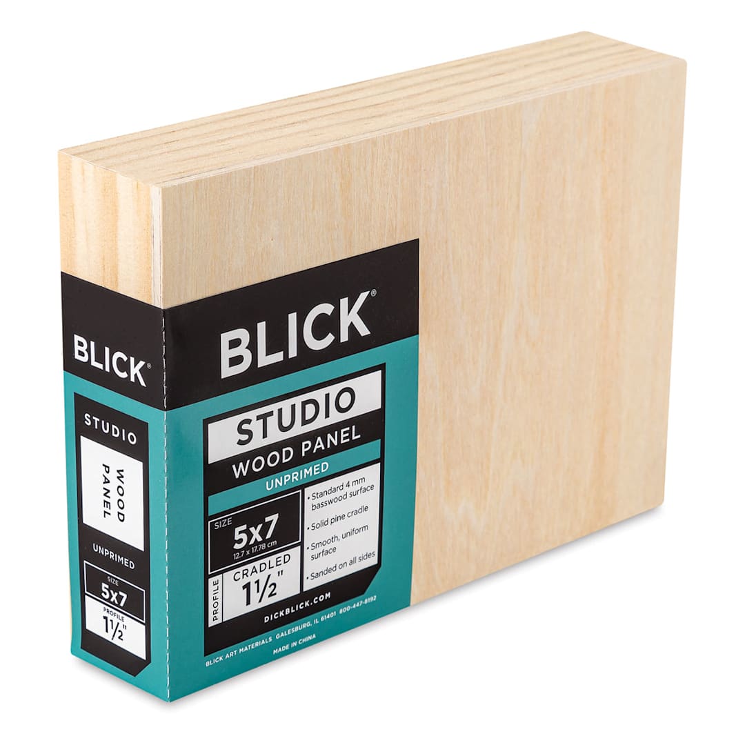 Open in modal - Blick Studio Artists' Wood Panel - Gallery Cradle, 5" x 7", 1-1/2" Cradle