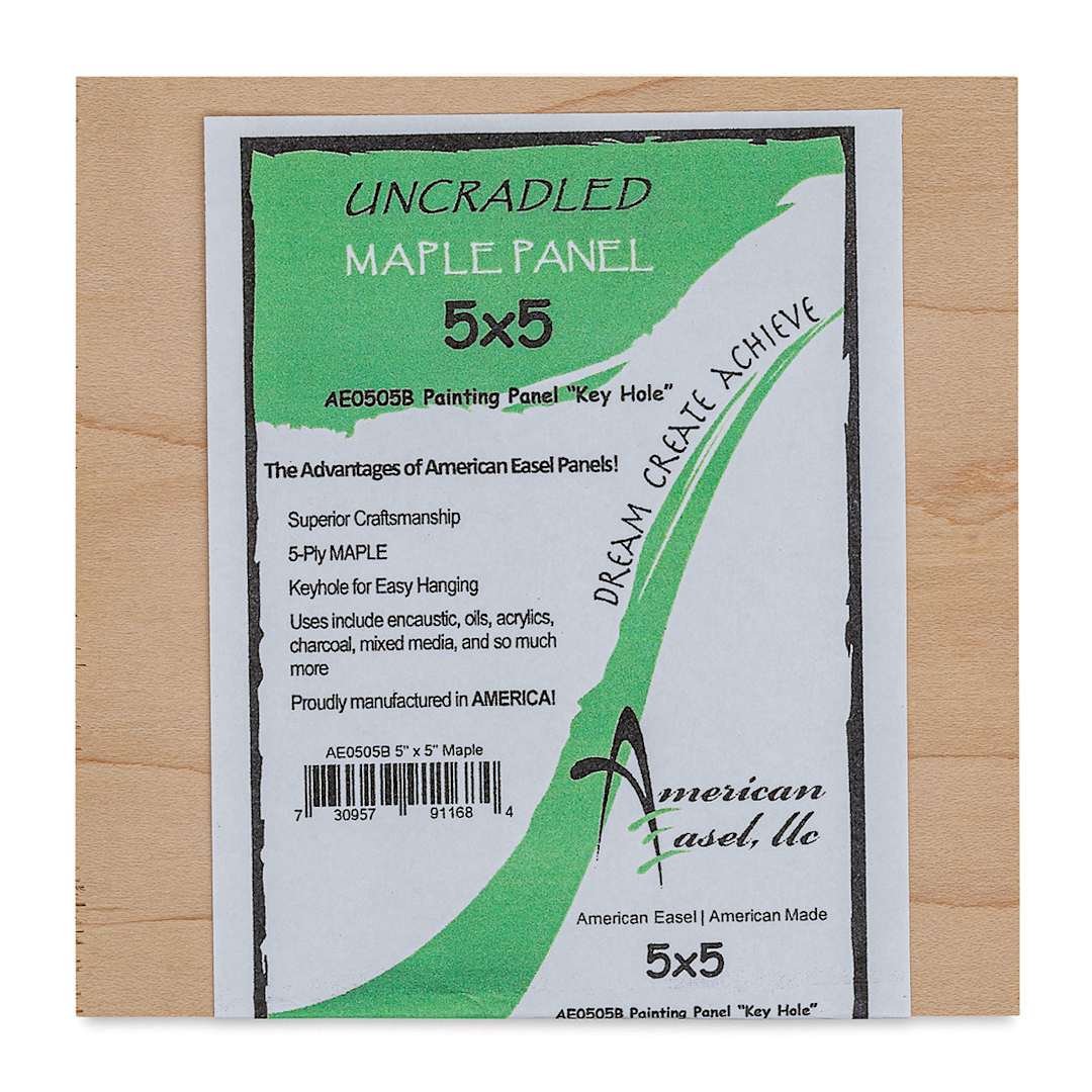 Open in modal - American Easel Maple Panel - 5" x 5", 1/2" Profile, Keyhole front with label