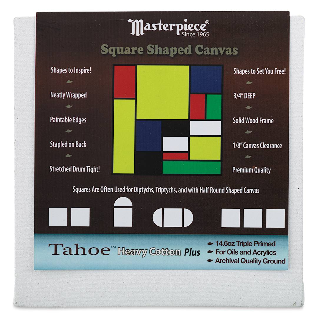 Open in modal - Masterpiece Tahoe Cotton Canvas Shape - Square, 8" x 8" (Front of canvas)