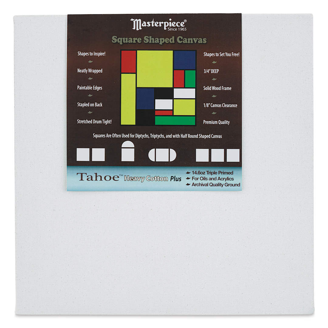 Open in modal - Masterpiece Tahoe Cotton Canvas Shape - Square, 12" x 12" (Front of canvas)