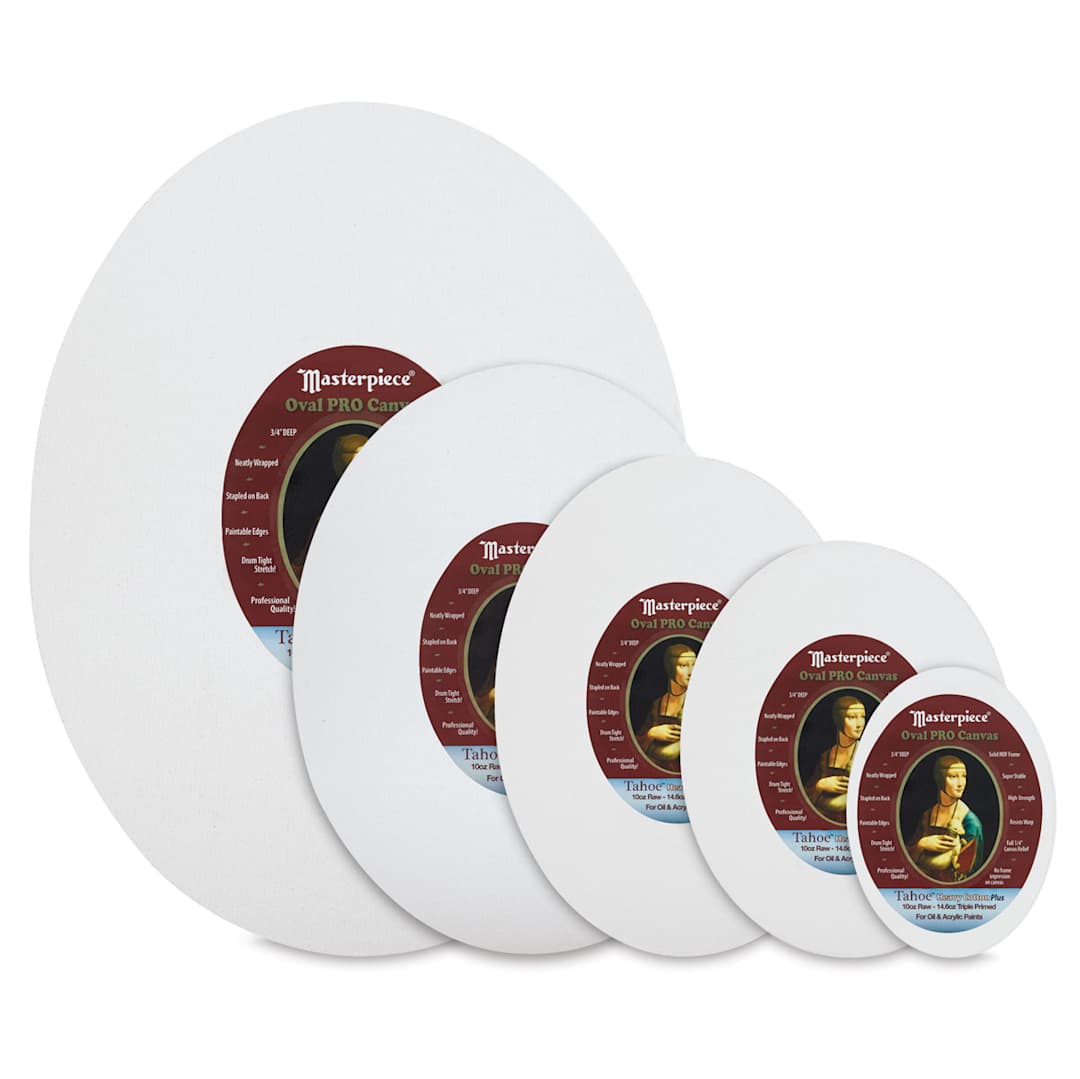 Open in modal - Masterpiece Round and Oval Pro Canvas - Assorted sizes of Canvas shown