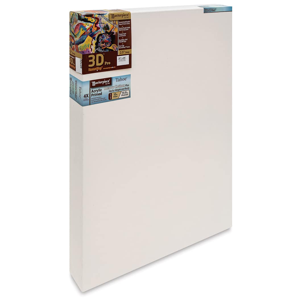 Open in modal - Masterpiece Tahoe Cotton Canvas - 22" x 28", 2-1/2" Profile, Acrylic Primed front side view