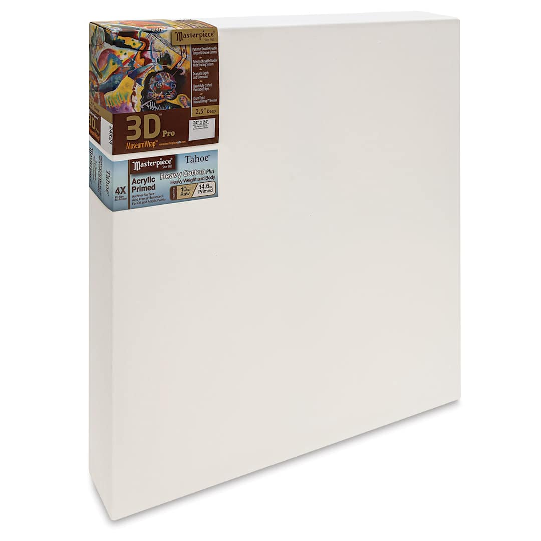 Open in modal - Masterpiece Tahoe Cotton Canvas - 24" x 24", 2-1/2" Profile, Acrylic Primed front side view
