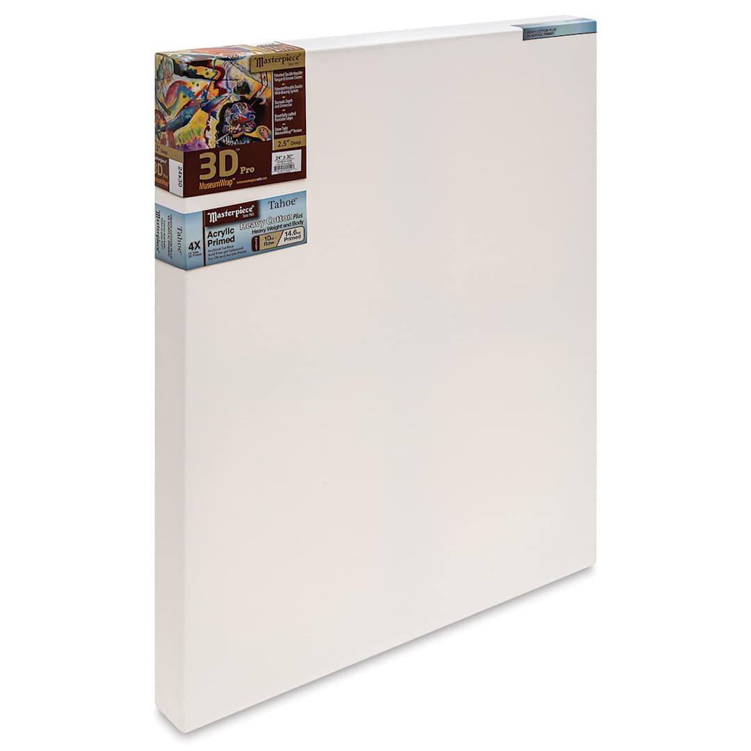 Open in modal - Masterpiece Tahoe Cotton Canvas - 24" x 30", 2-1/2" Profile, Acrylic Primed front side view