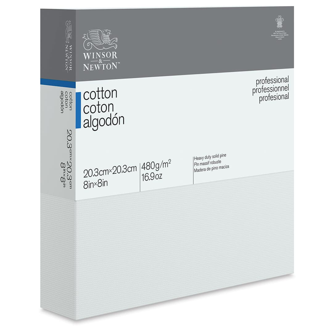 Open in modal - Professional Cotton Canvas - Angled view of Deep Edge profile Canvas with label