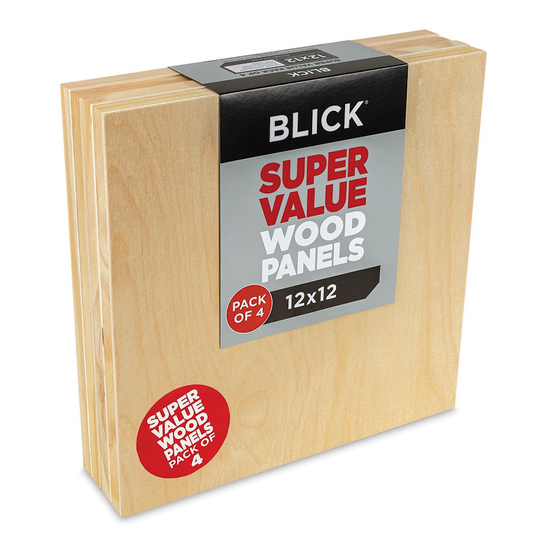 Open in modal - Blick Super Value Wood Panel Pack - 12'' x 12'', Pkg of 4 (Side view)