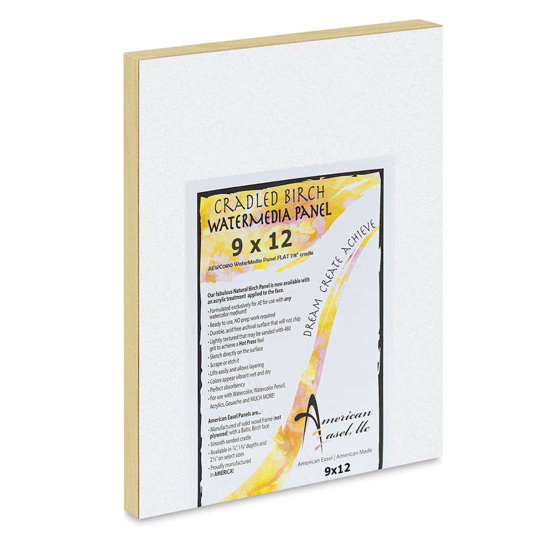 Open in modal - American Easel WaterMedia Panel - 9" x 12", Traditional Profile 7/8"