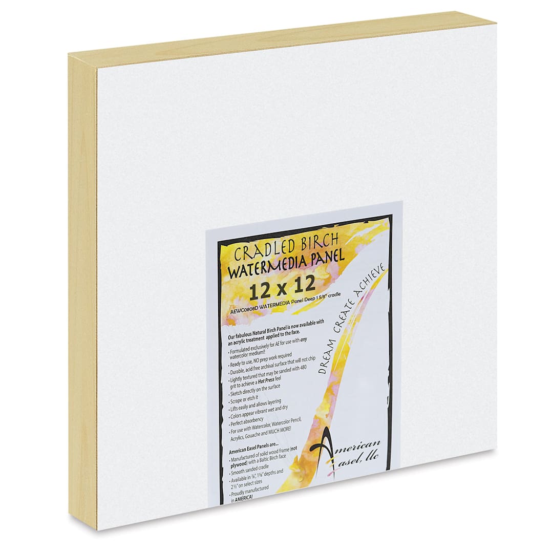 Open in modal - American Easel WaterMedia Panel - 12" x 12", Gallery Profile 1-5/8"