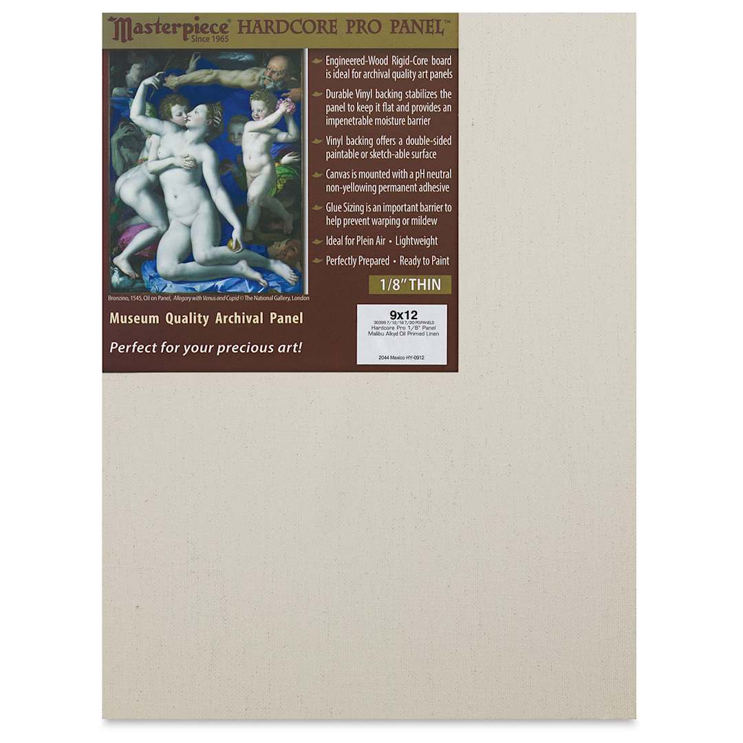 Open in modal - Masterpiece Malibu Hardcore Pro Linen Canvas Panels - Front view of Panel with label
