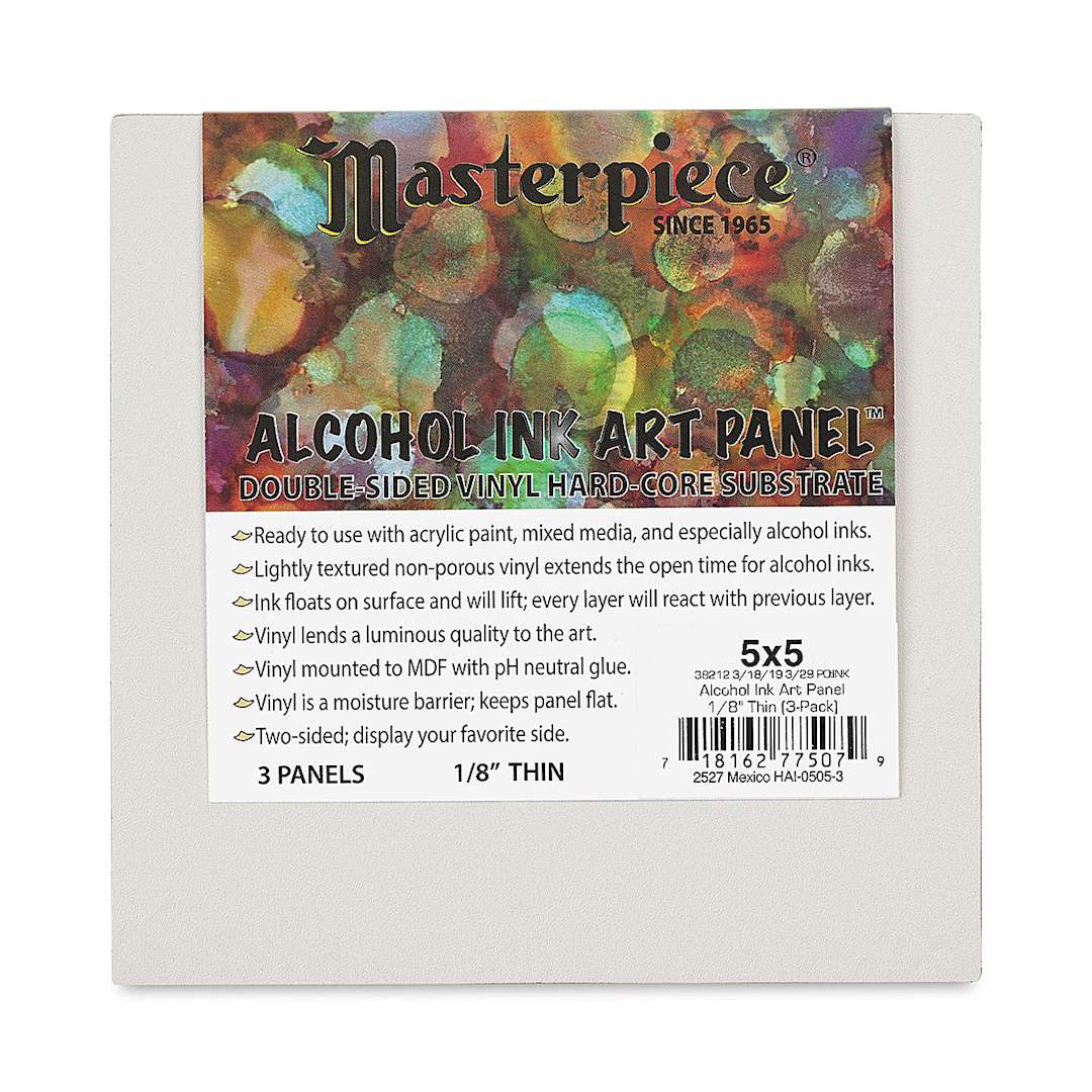 Open in modal - Masterpiece Alcohol Ink Art Panels - 5" x 5", Pkg of 3 front
