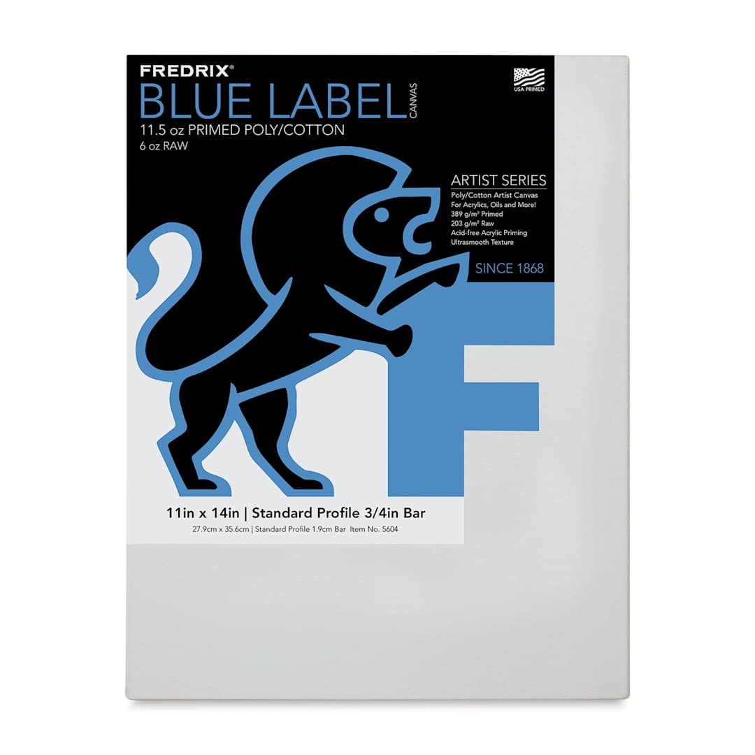 Open in modal - Fredrix Blue Label Cotton Canvas - 11" x 14", 3/4" Profile