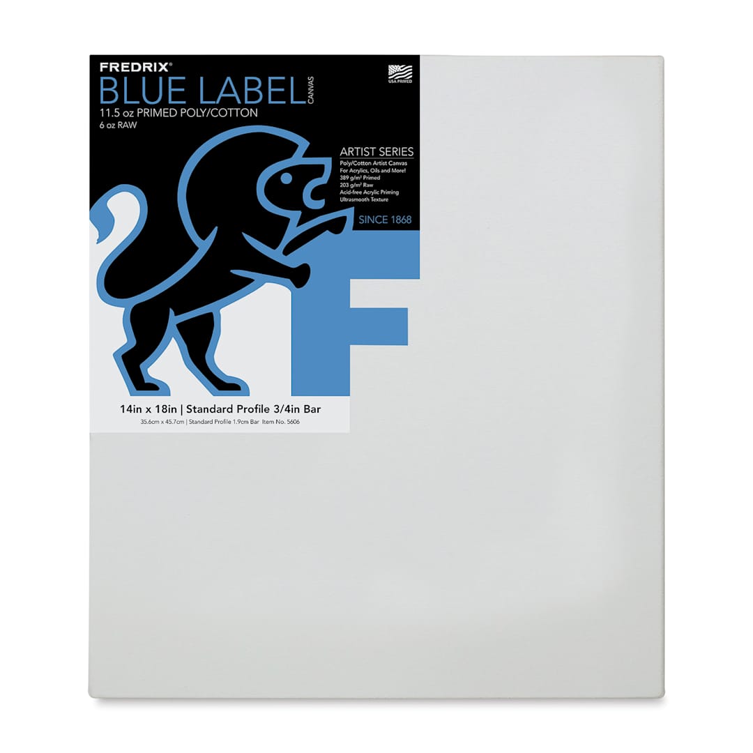 Open in modal - Fredrix Blue Label Cotton Canvas - 14" x 18", 3/4" Profile