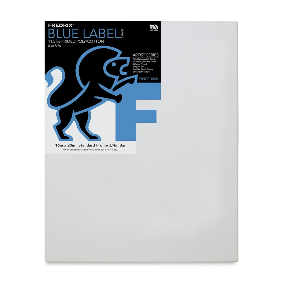 Open in modal - Fredrix Blue Label Cotton Canvas - 16" x 20", 3/4" Profile