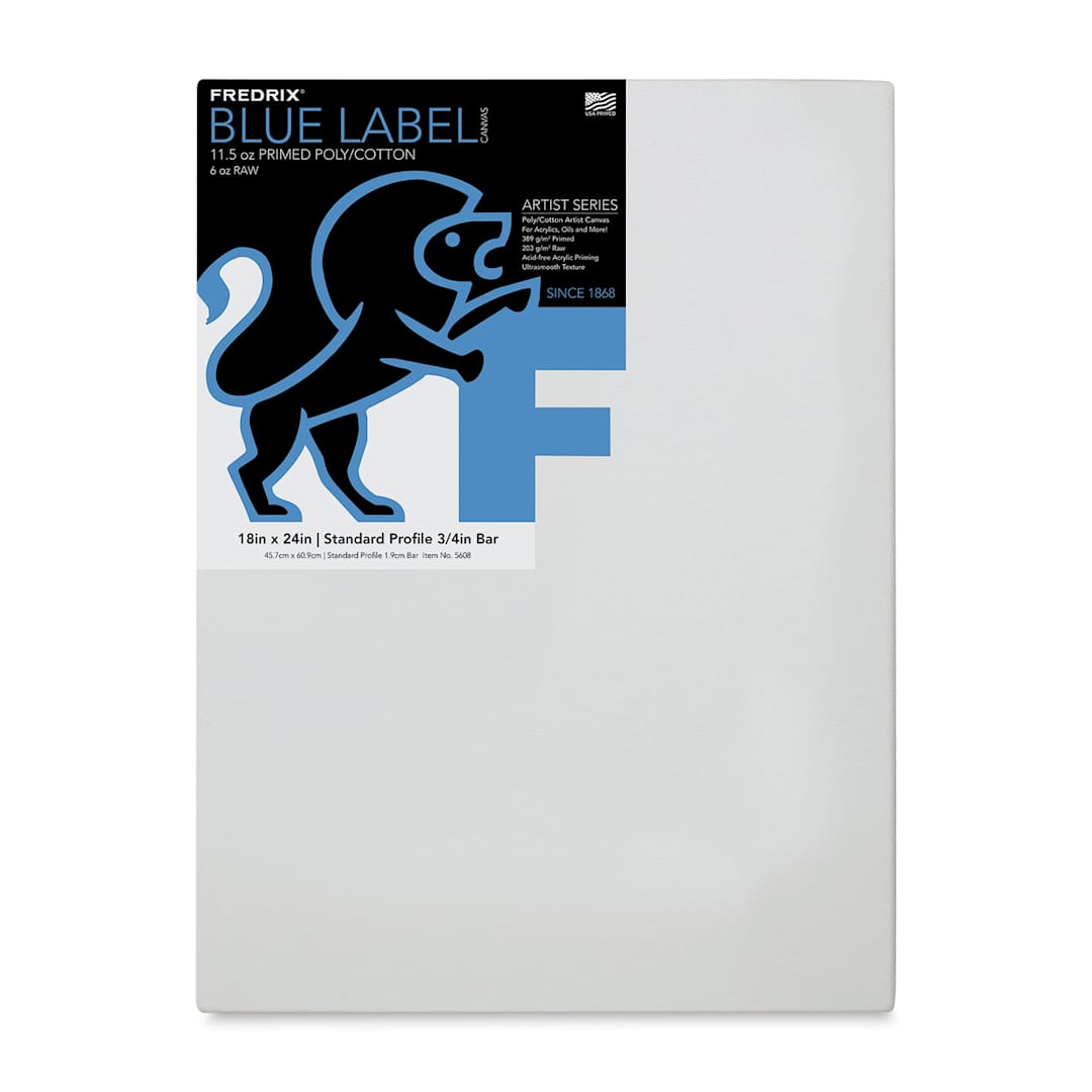 Open in modal - Fredrix Blue Label Cotton Canvas - 18" x 24", 3/4" Profile