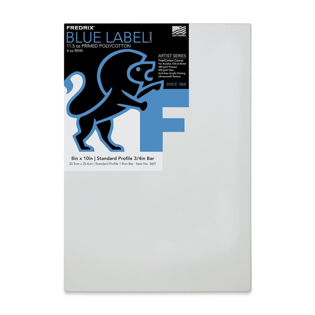 Open in modal - Fredrix Blue Label Cotton Canvas - 8" x 10", 3/4" Profile