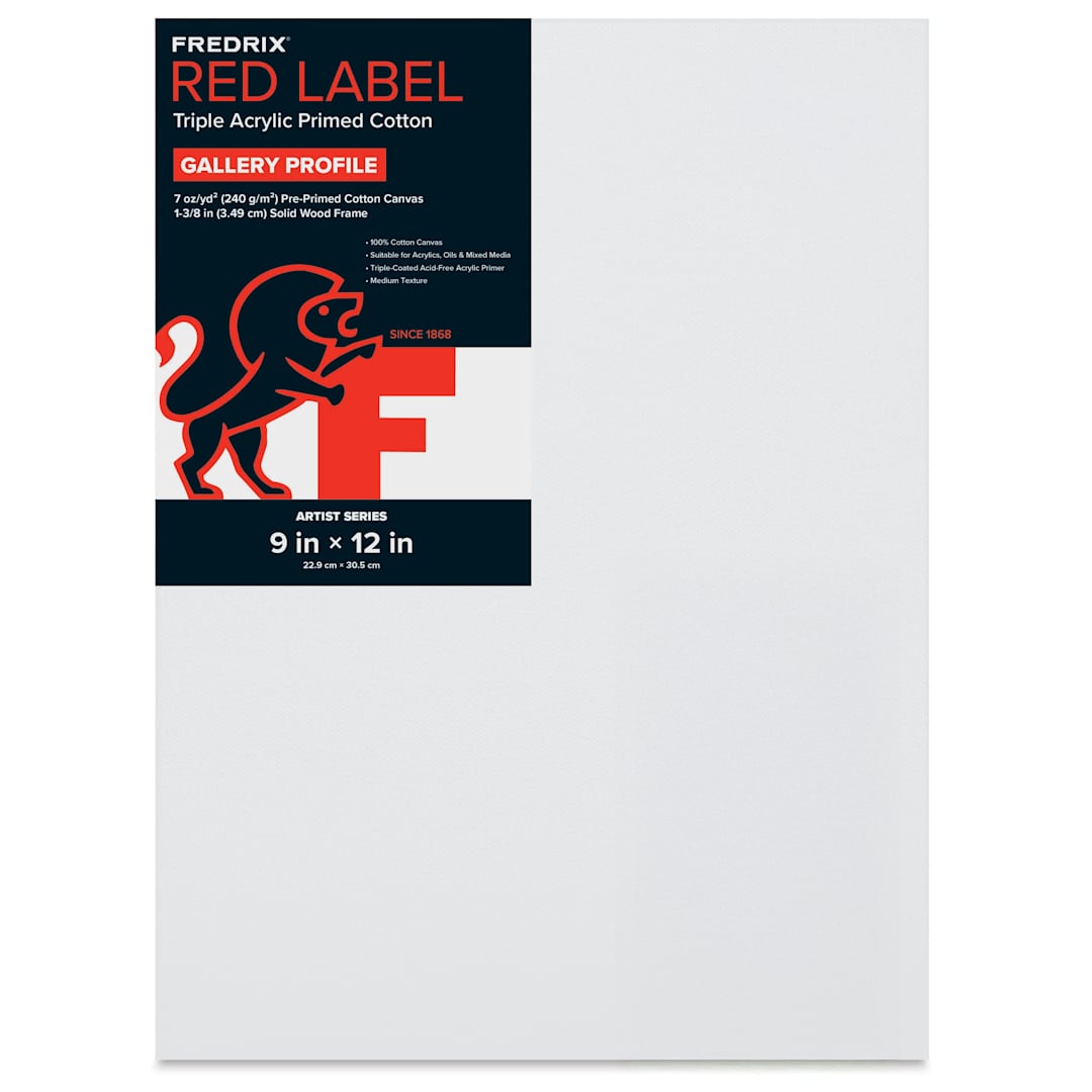 Open in modal - Fredrix Red Label Cotton Canvas - 9" x 12", Gallerywrap