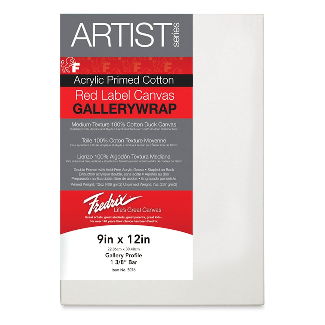 Open in modal - Fredrix Profile Cotton Canvas - 9" x 12", Gallerywrap
