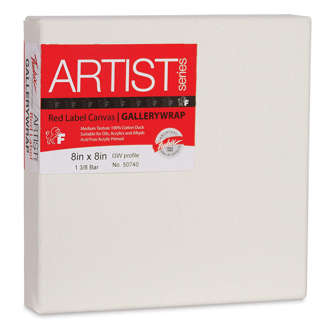 Open in modal - Fredrix Profile Cotton Canvas - 8" x 8", Gallerywrap