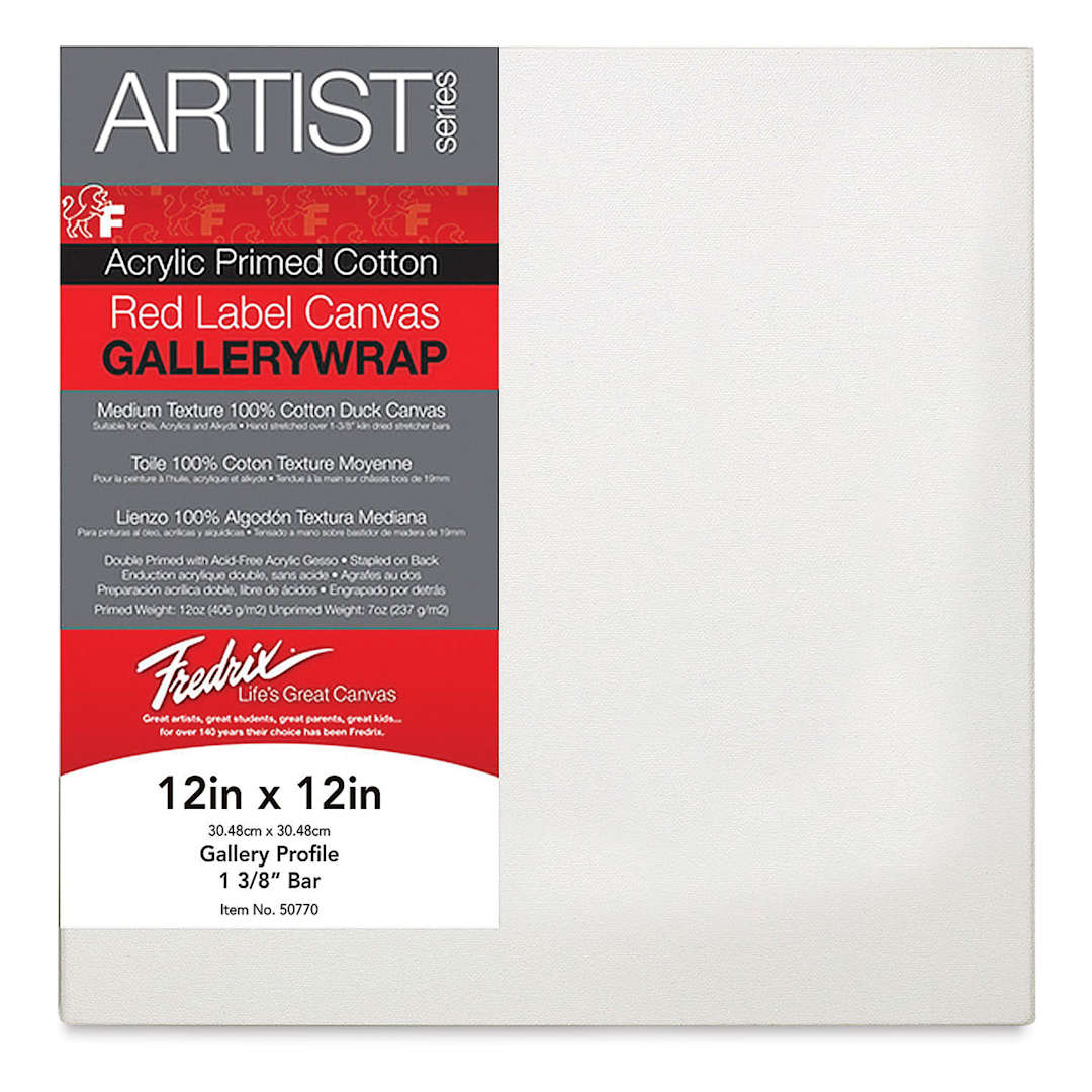 Open in modal - Fredrix Profile Cotton Canvas - 12" x 12", Gallerywrap