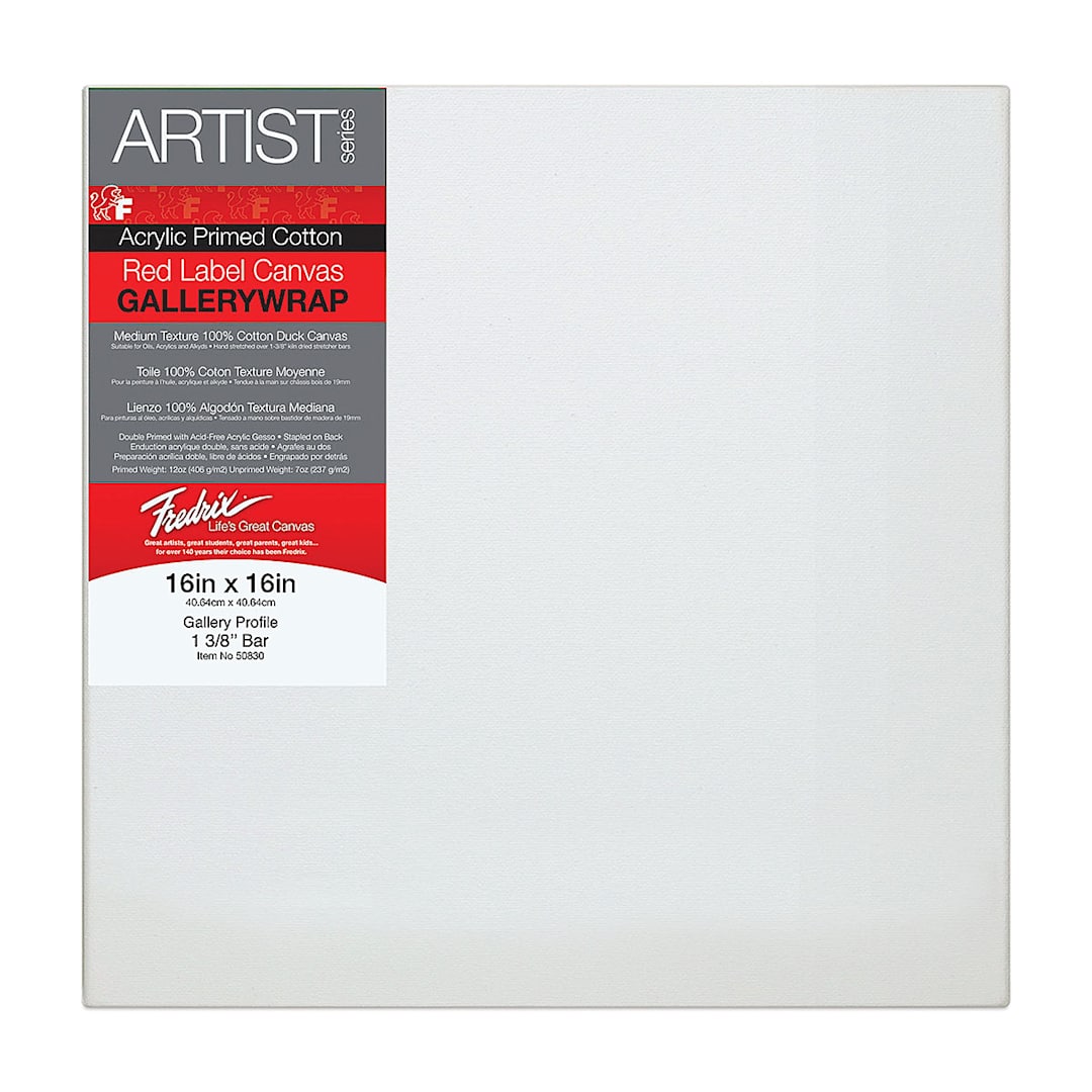 Open in modal - Fredrix Profile Cotton Canvas - 16" x 16", Gallerywrap