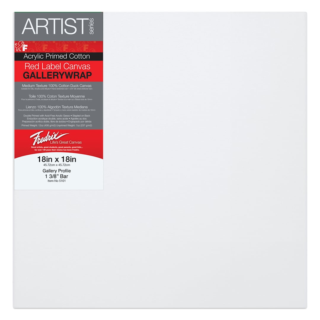 Open in modal - Fredrix Profile Cotton Canvas - 18" x 18", Gallerywrap