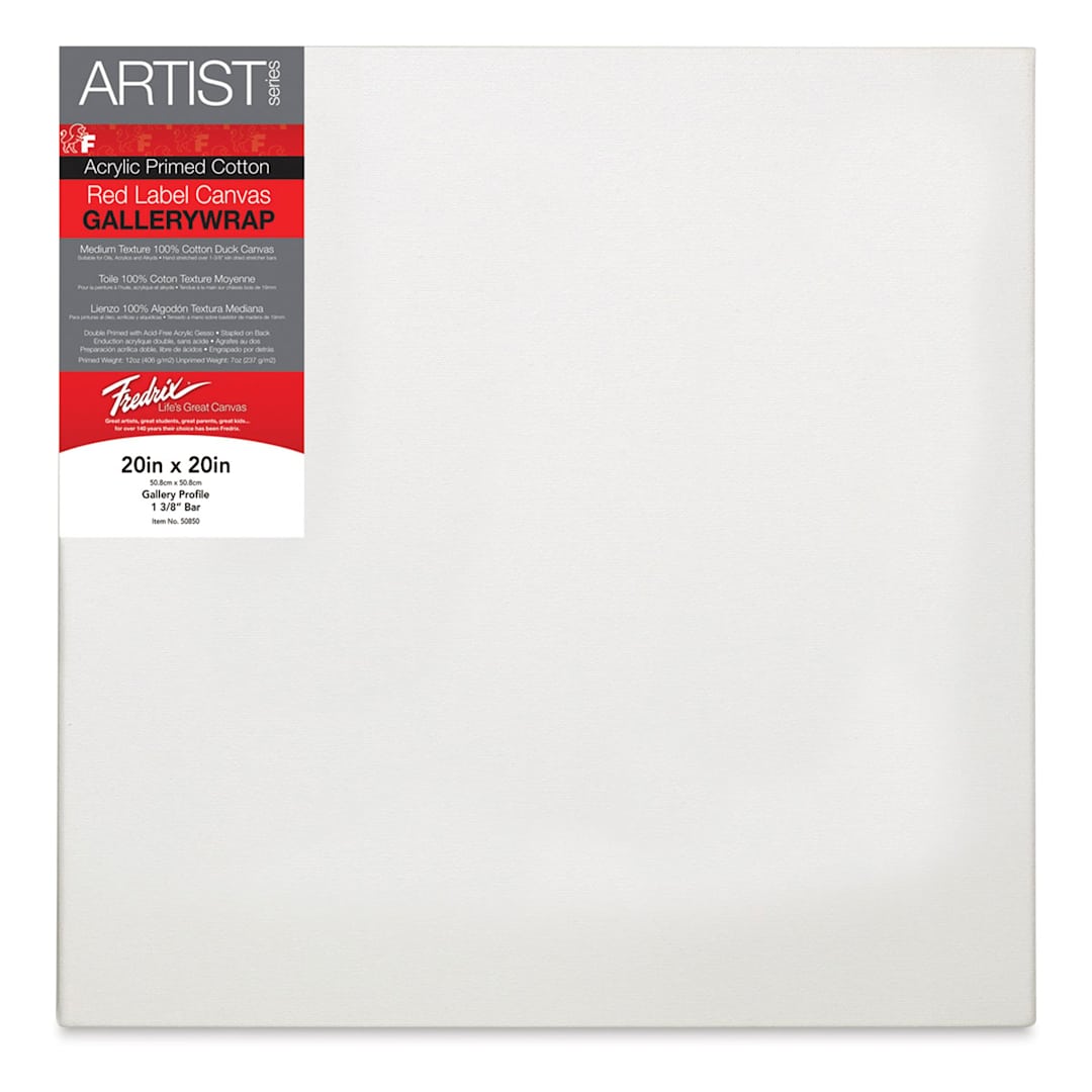 Open in modal - Fredrix Profile Cotton Canvas - 20" x 20", Gallerywrap