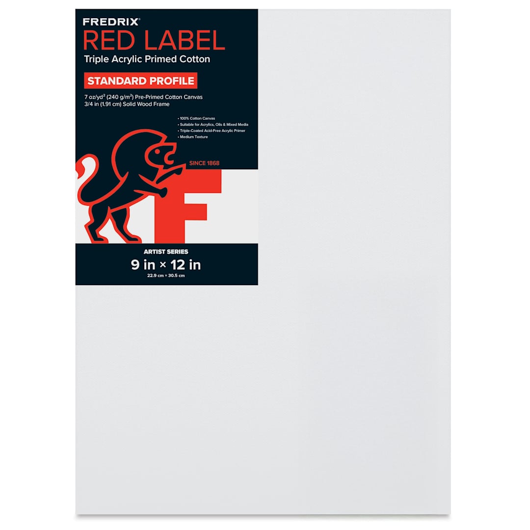 Open in modal - Fredrix Red Label Cotton Canvas - 9" x 12", 3/4" Profile