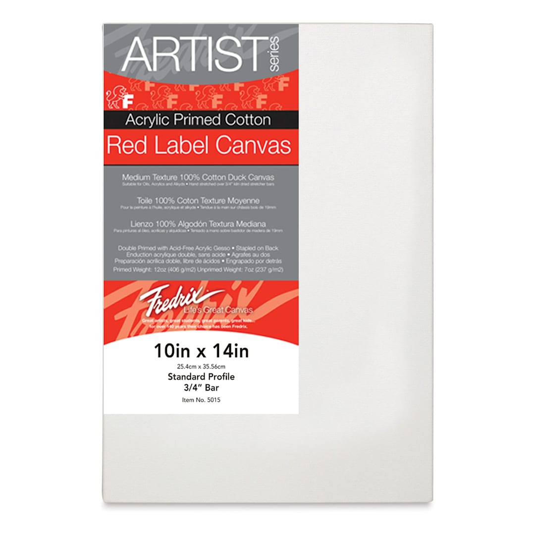 Open in modal - Fredrix Red Label Cotton Canvas - 10" x 14", 3/4" Profile