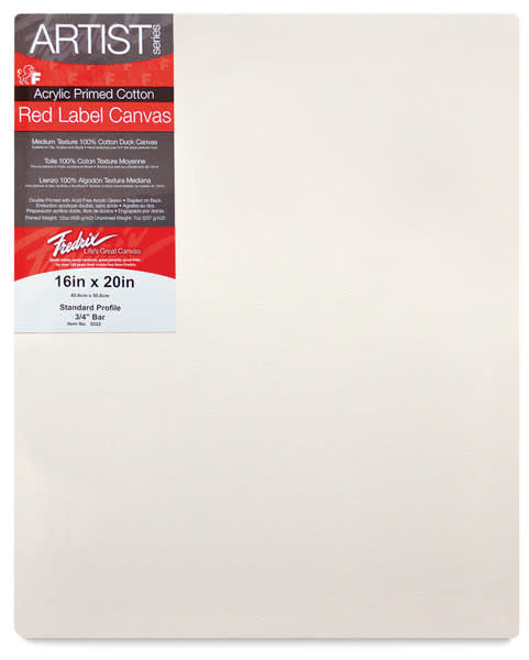 Open in modal - Fredrix Red Label Cotton Canvas - 16"x20"