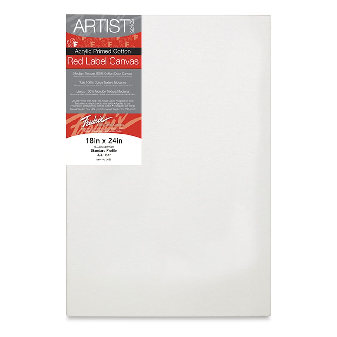 Open in modal - Fredrix Red Label Cotton Canvas - 18" x 24", 3/4" Profile