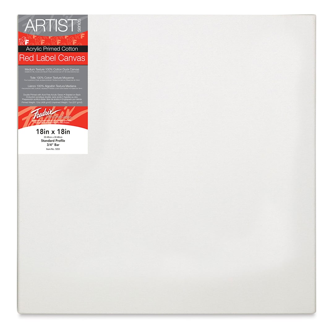 Open in modal - Fredrix Red Label Cotton Canvas - 18" x 18", 3/4" Profile