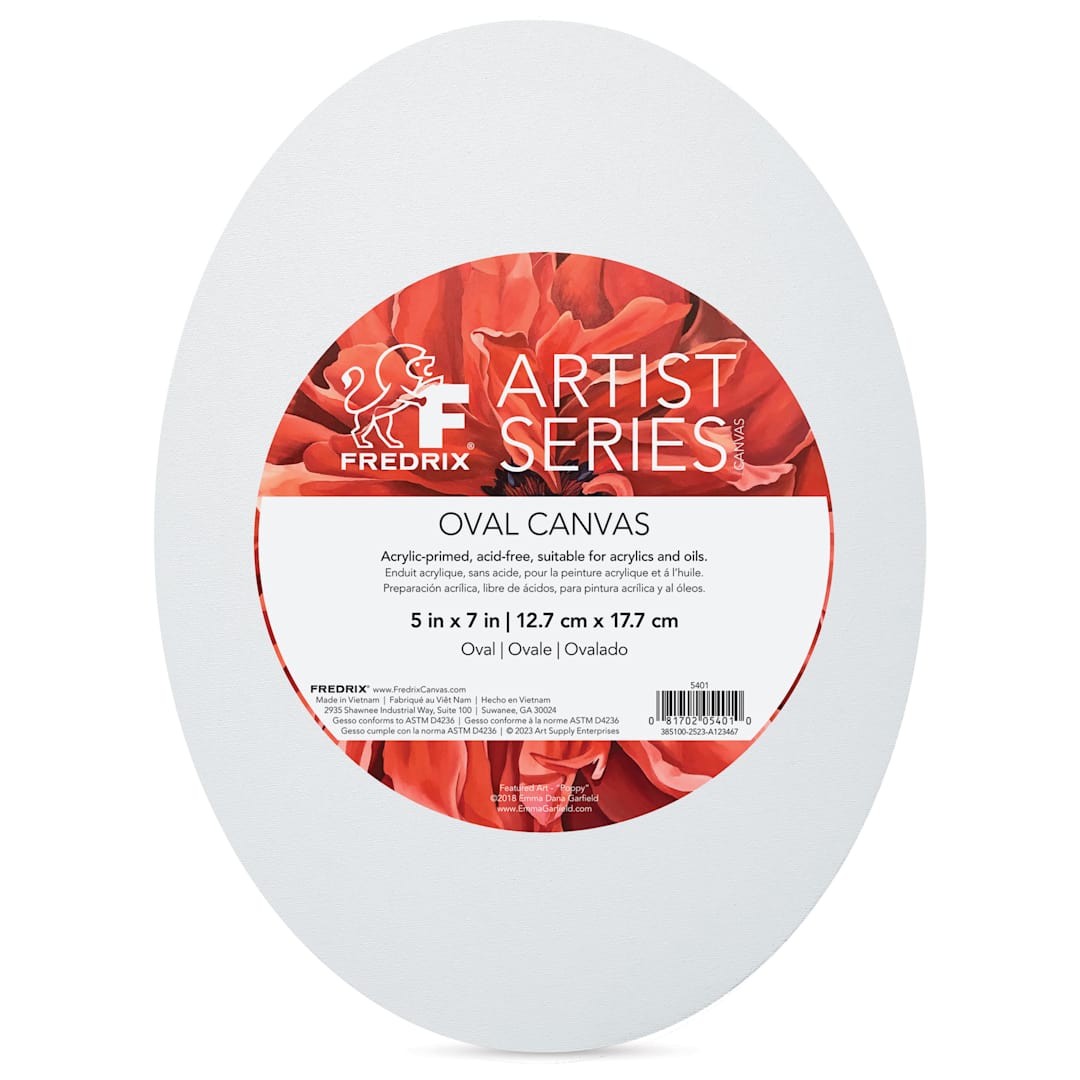 Open in modal - Fredrix Profile Cotton Canvas - 5" x 7", Oval