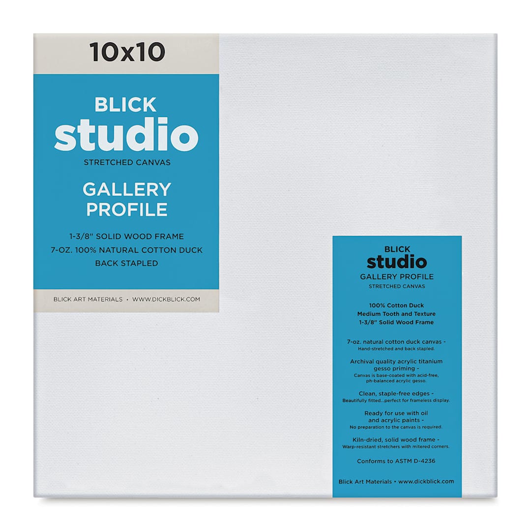 Open in modal - Blick Studio Stretched Cotton Canvas - Gallery Profile, 10" x 10" (font)