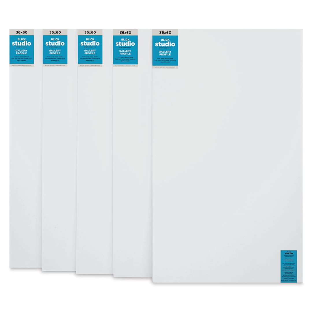 Open in modal - Blick Studio Stretched Cotton Canvas - Gallery Profile, 36" x 60", Pkg of 5 (fronts)