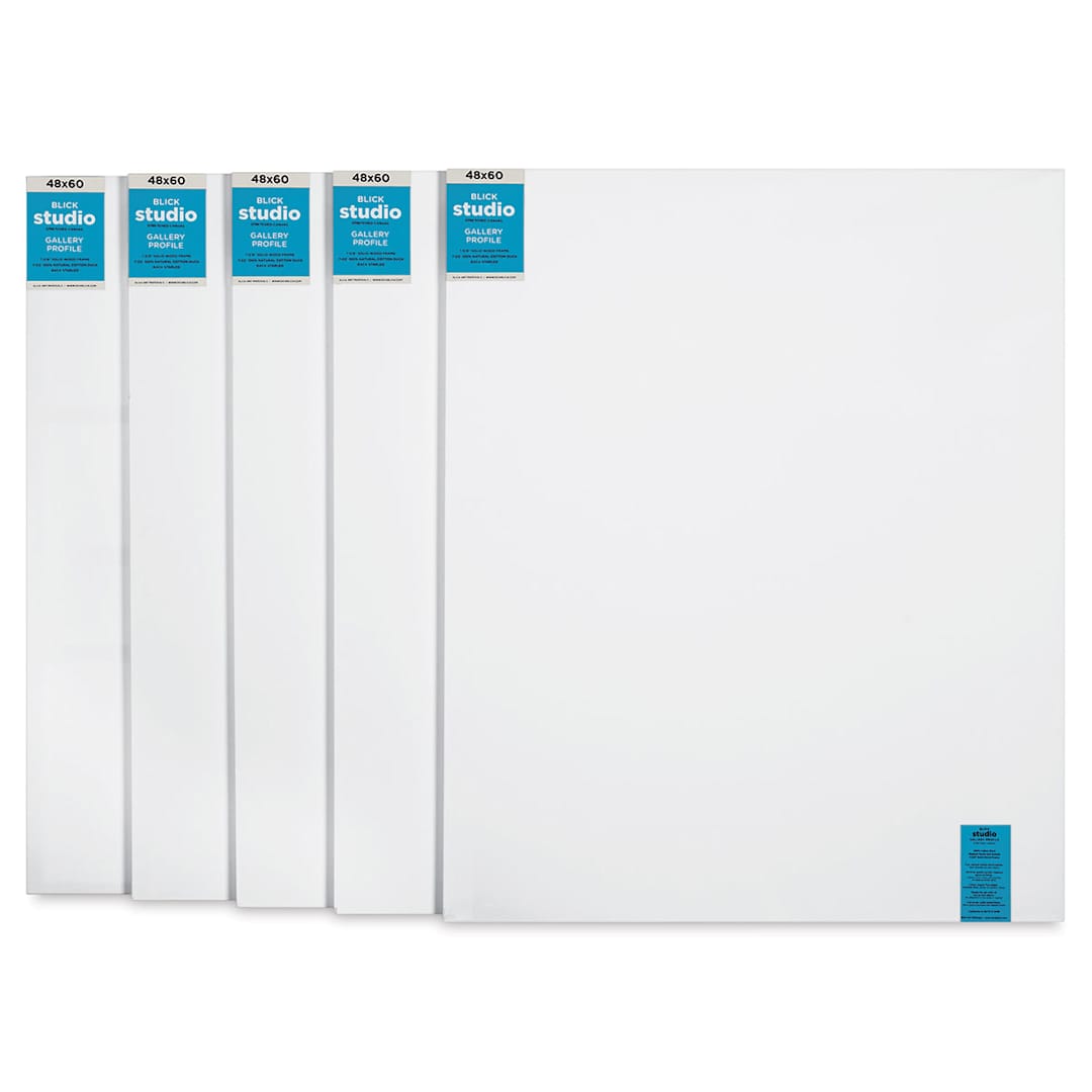 Open in modal - Blick Studio Stretched Cotton Canvas - Gallery Profile, 48" x 60", Pkg of 5 (fronts)