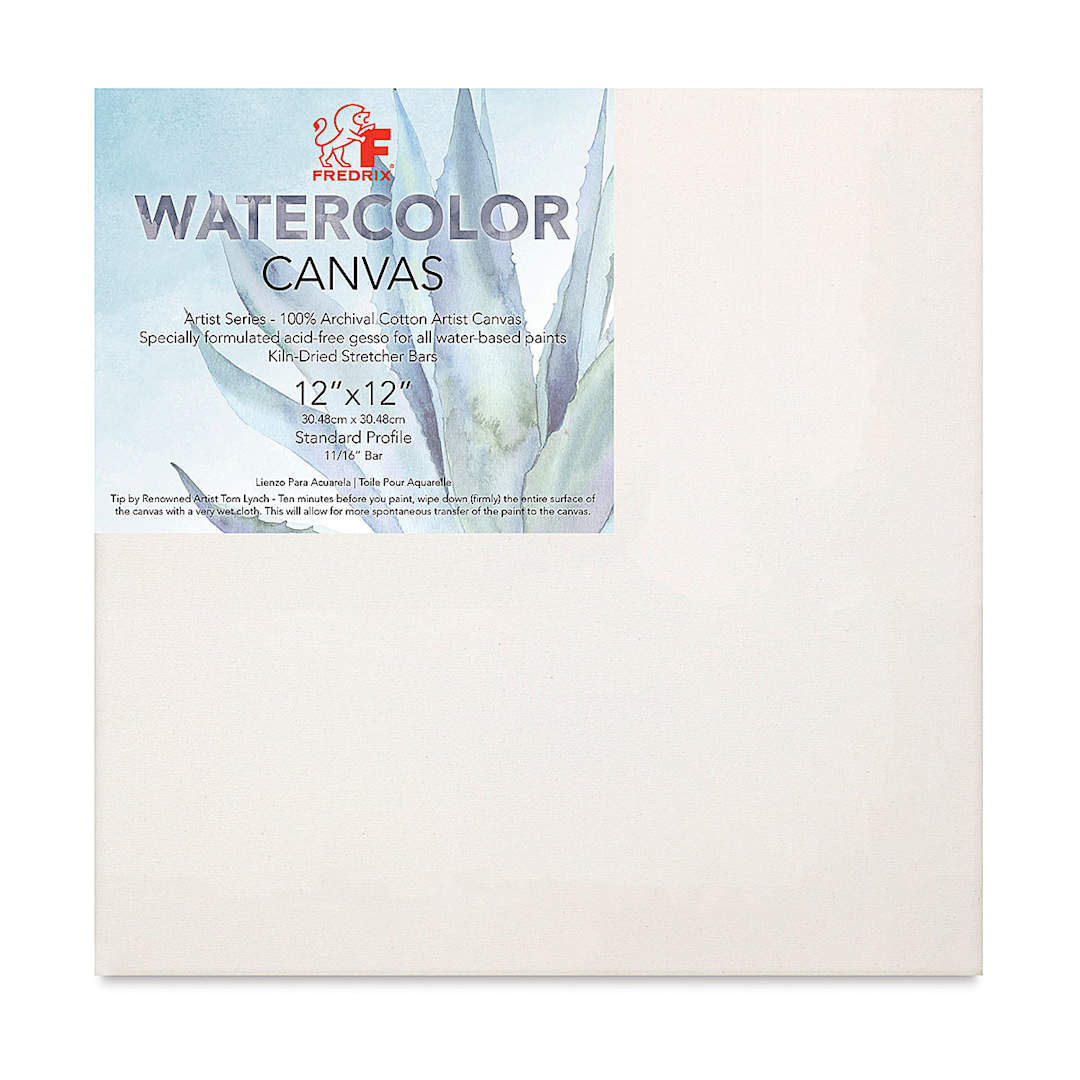 Open in modal - Fredrix Stretched Watercolor Canvas - 12" x 12", 3/4" Profile