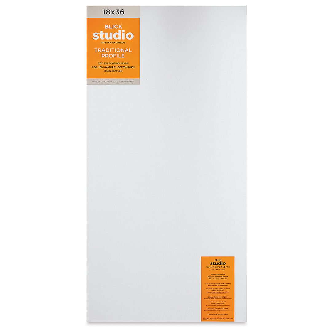 Open in modal - Blick Studio Stretched Cotton Canvas - Traditional Profile, 18" x 36" (front)