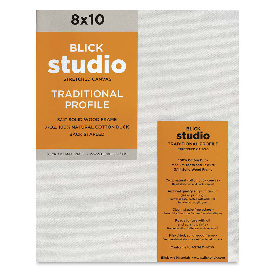 Open in modal - Blick Studio Stretched Cotton Canvas - Traditional Profile, 8" x 10" (front)