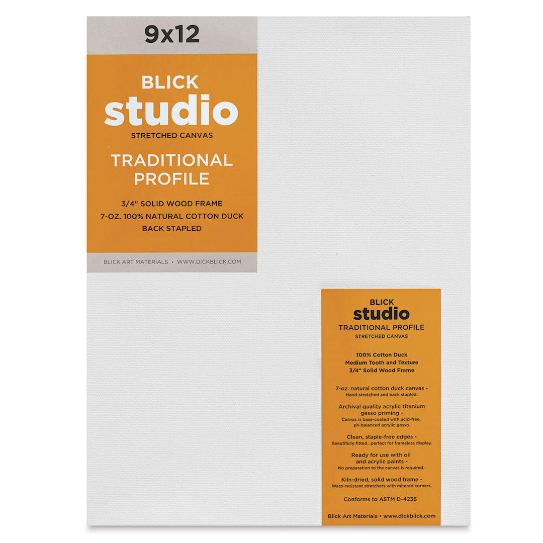 Open in modal - Blick Studio Stretched Cotton Canvas - Traditional Profile, 9" x 12" (front)