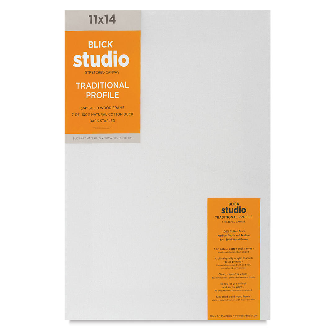 Open in modal - Blick Studio Stretched Cotton Canvas - Traditional Profile, 11" x 14" (front)