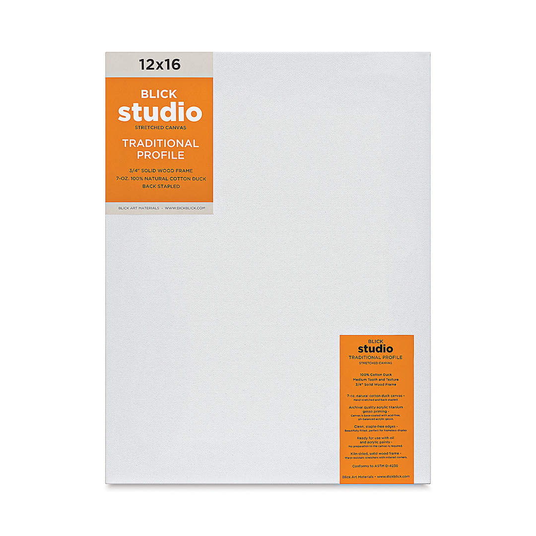 Open in modal - Blick Studio Stretched Cotton Canvas - Traditional Profile, 12" x 16" (front)