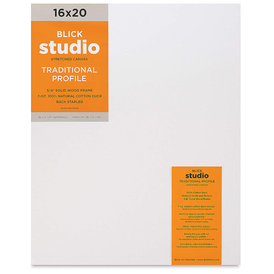Open in modal - Blick Studio Stretched Cotton Canvas - Traditional Profile, 16" x 20" (front)