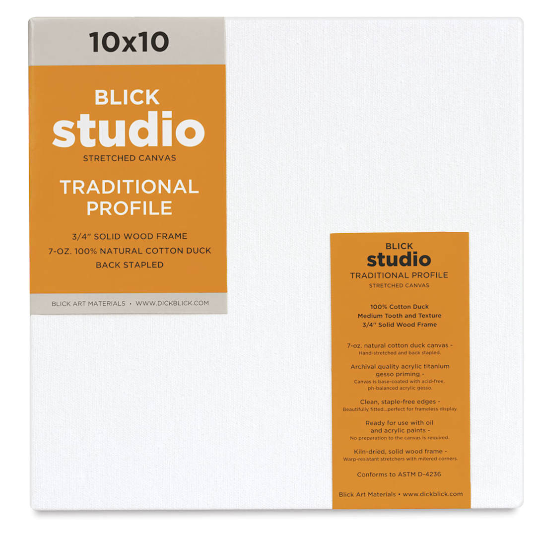 Open in modal - Blick Studio Stretched Cotton Canvas - Traditional Profile, 10" x 10" (front)