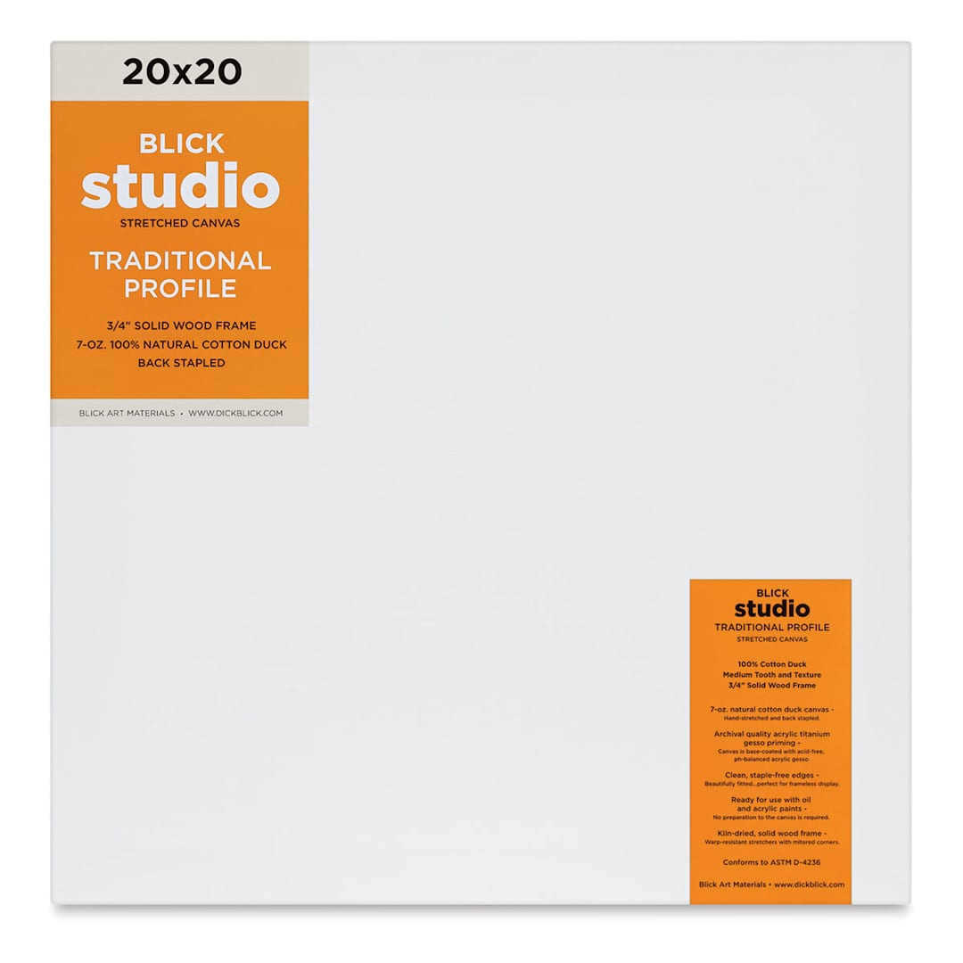 Open in modal - Blick Studio Stretched Cotton Canvas - Traditional Profile, 20" x 20" (front)