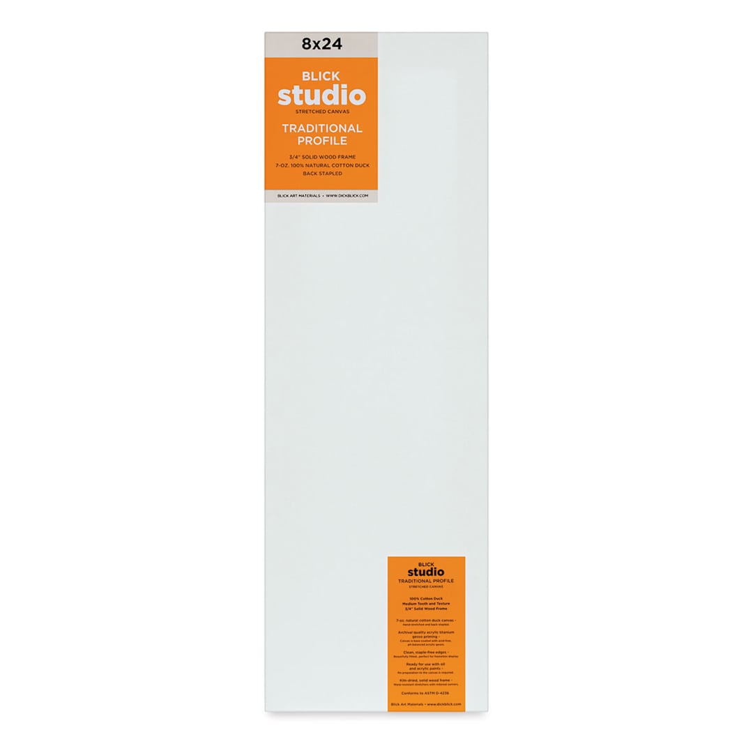 Open in modal - Blick Studio Stretched Cotton Canvas - Traditional Profile, 8" x 24" (front)