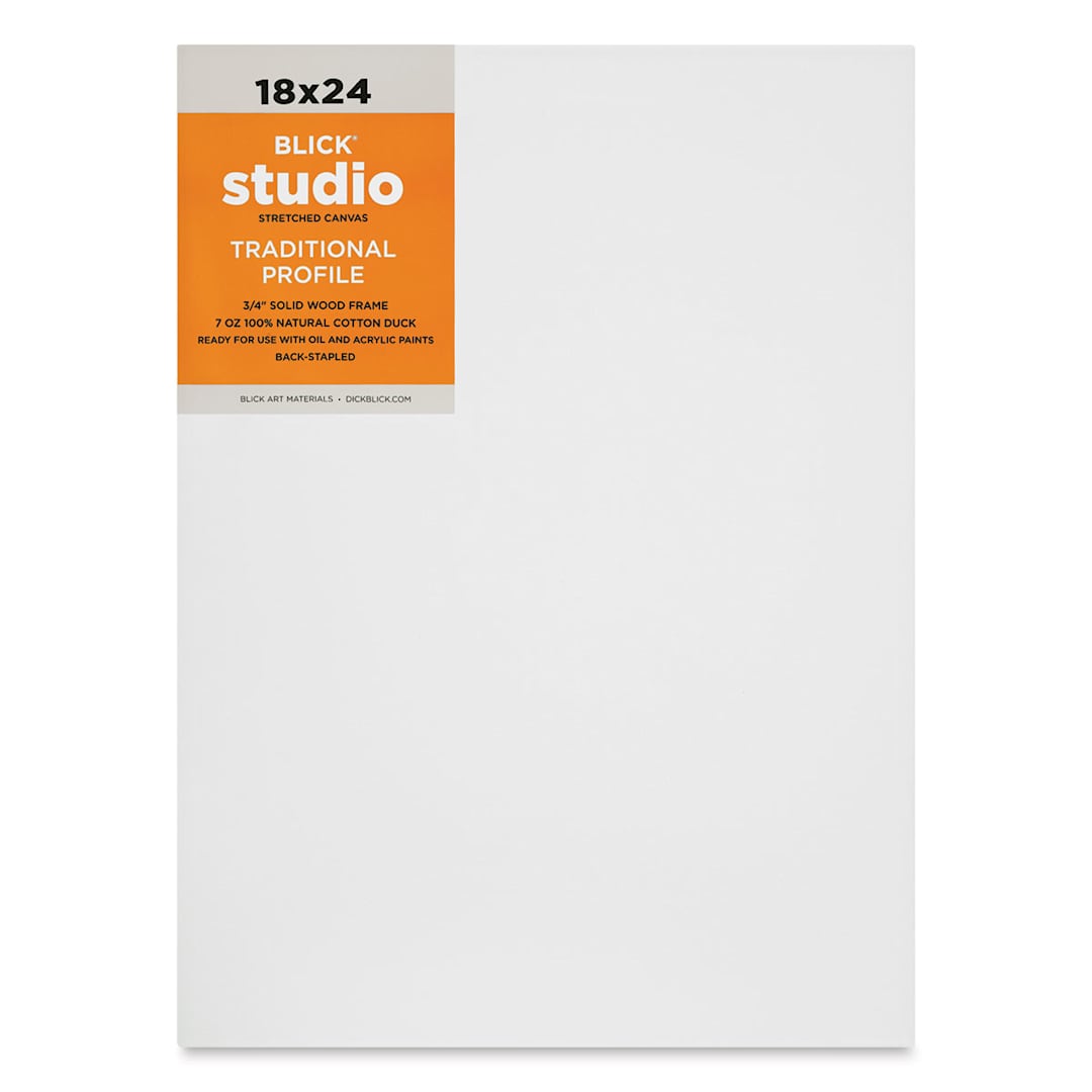 Open in modal - Blick Studio Stretched Cotton Canvas - Traditional Profile, 18" x 24"